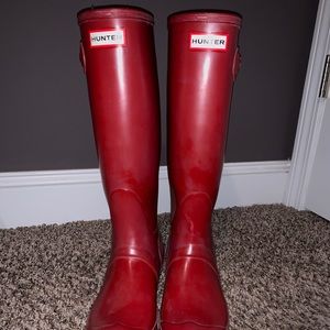 Red Hunter rain boots